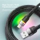 Дата кабель USB 2.0 AM to Lightning 2.0m 2.4A LED black Essager (EXCL-XCDA01)