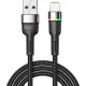 Дата кабель USB 2.0 AM to Lightning 2.0m 2.4A LED black Essager (EXCL-XCDA01)