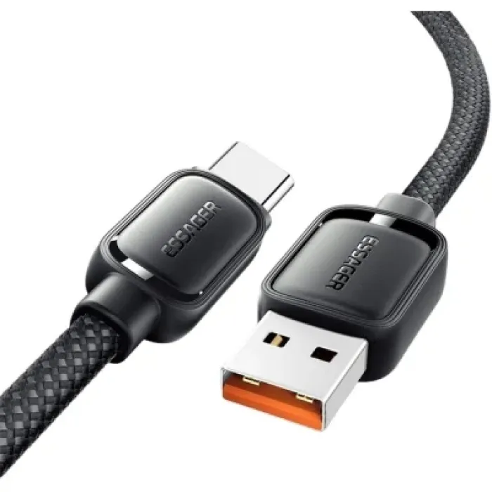 Дата кабель USB 2.0 AM to USB-C 1.0m 7A black Essager (EXCT-TD01-P)