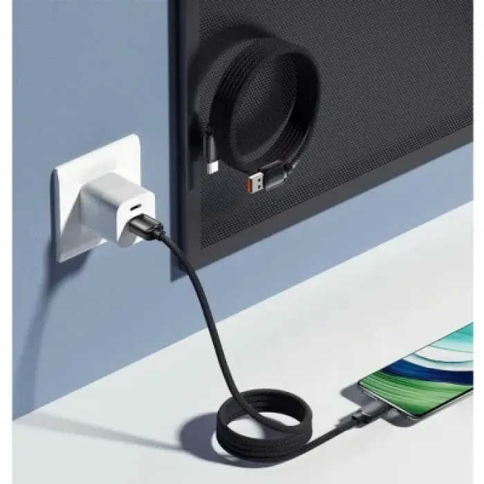 Дата кабель USB 2.0 AM to USB-C 1.0m 7A black Essager (EXCT-TD01-P)