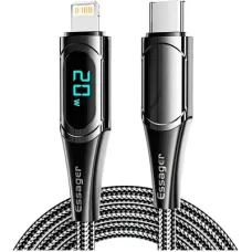 Дата кабель USB-C to Lightning 2.0m 20W Digital Display black Essager (EXCTL-YDA01)