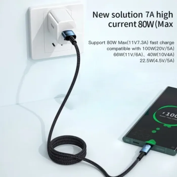 Дата кабель USB 2.0 AM to USB-C 2.0m 100W blue Essager (EXC7A-CGA03-P)