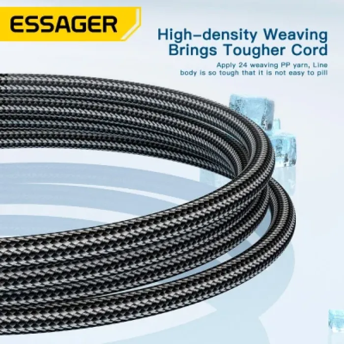Дата кабель USB 2.0 AM to USB-C 2.0m 120W black Essager (EXC120-CGA01-P)