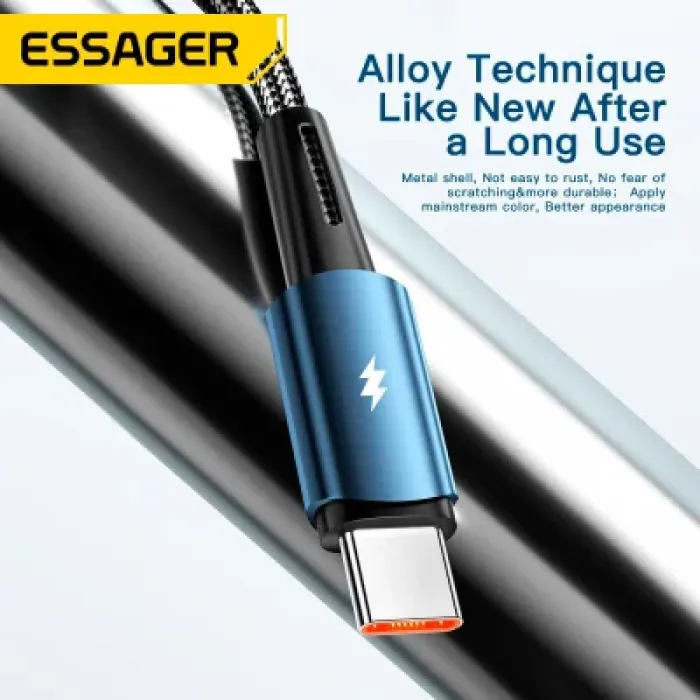 Дата кабель USB 2.0 AM to USB-C 2.0m 120W black Essager (EXC120-CGA01-P)