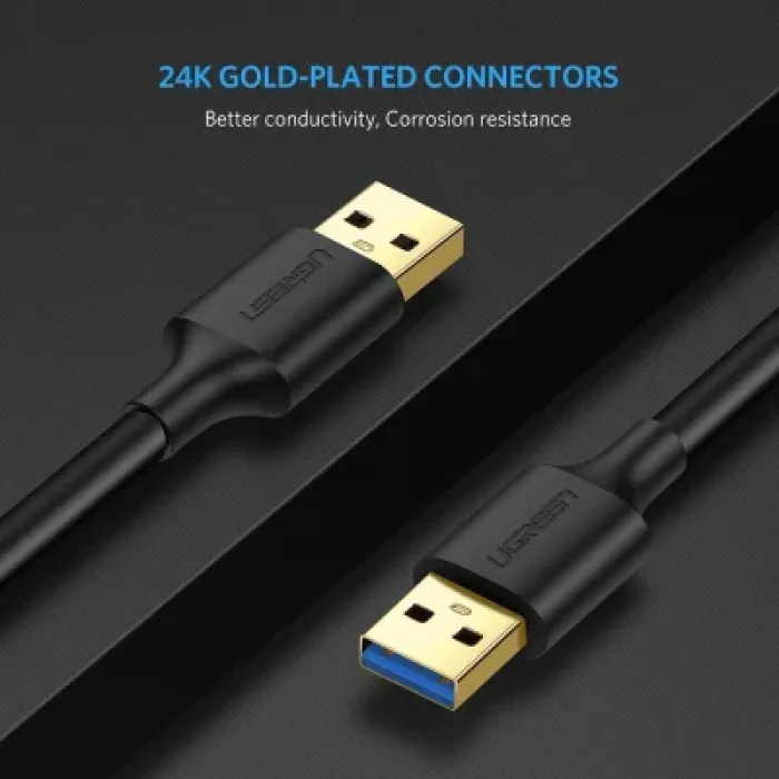 Дата кабель USB 3.0 AM/AM 0.5m US128 black Ugreen (10369)