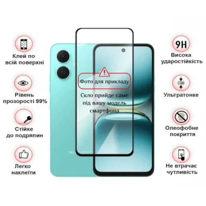 Скло захисне BeCover Tecno Spark Go 2 (KM4) Black (714369)