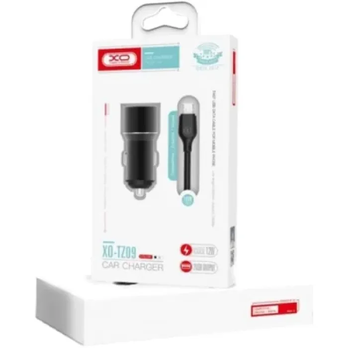 Зарядний пристрій XO 1xUSB + cable USB to USB-C TZ09 black (6920680873500)