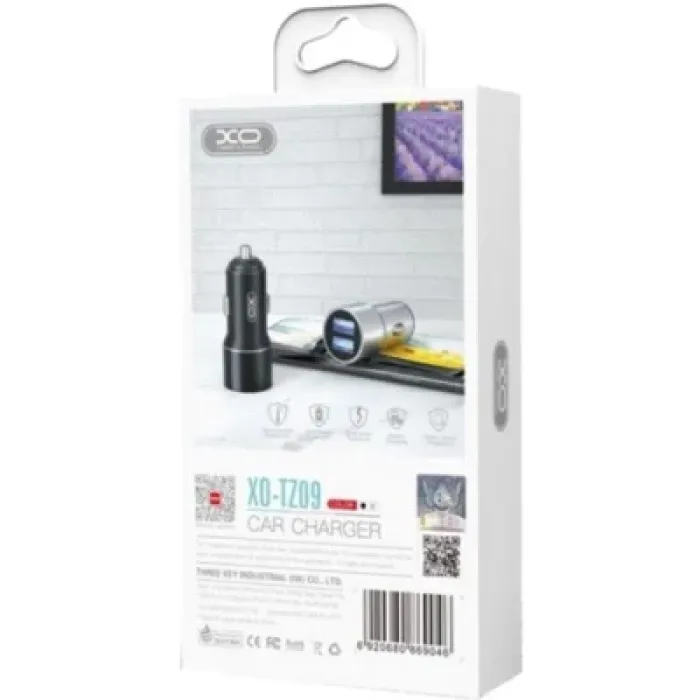 Зарядний пристрій XO 1xUSB + cable USB to USB-C TZ09 black (6920680873500)