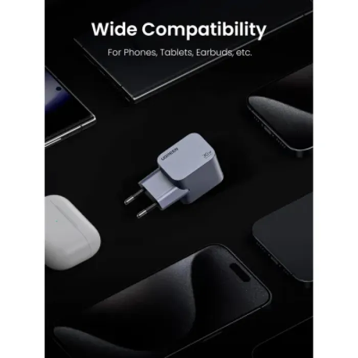 Зарядний пристрій Ugreen USB-C PD30W GaN X703 gray (35006)