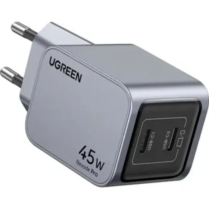 Зарядний пристрій Ugreen 2xUSB-C PD45W GaN X707 gray (35008)
