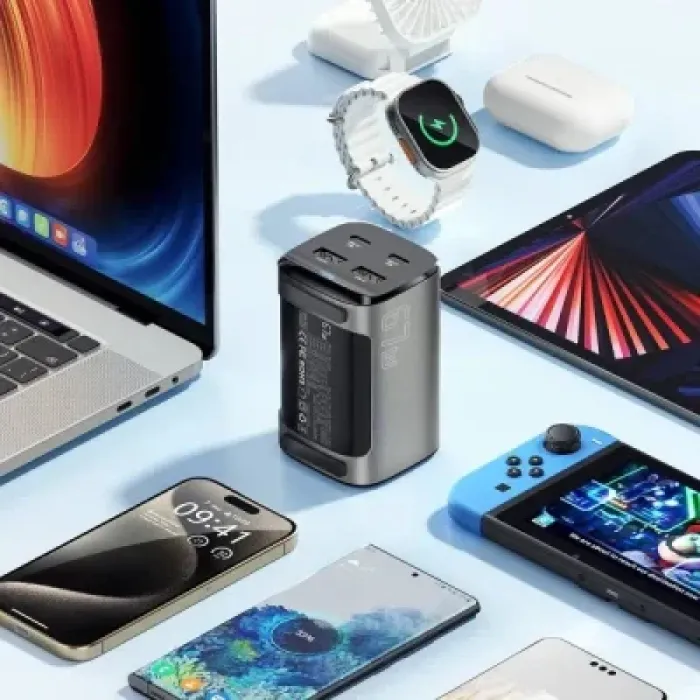 Зарядний пристрій Essager 2xUSB-C + 2xUSB 67W GaN (ECT2AC-JYB0G-Z)
