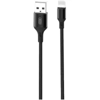 Дата кабель USB 2.0 AM to Lightning 1.0m braided NB143 black XO (6920680870707)