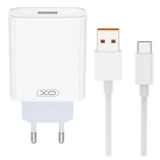 Зарядний пристрій XO USB 120W + cable USB to USB-C white (XO-L128U)