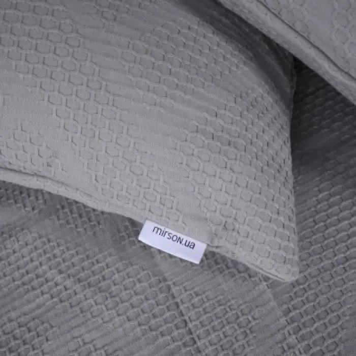 Постільна білизна MirSon №20-02 Waffle Gray 220x240 King Size (2200011032856)