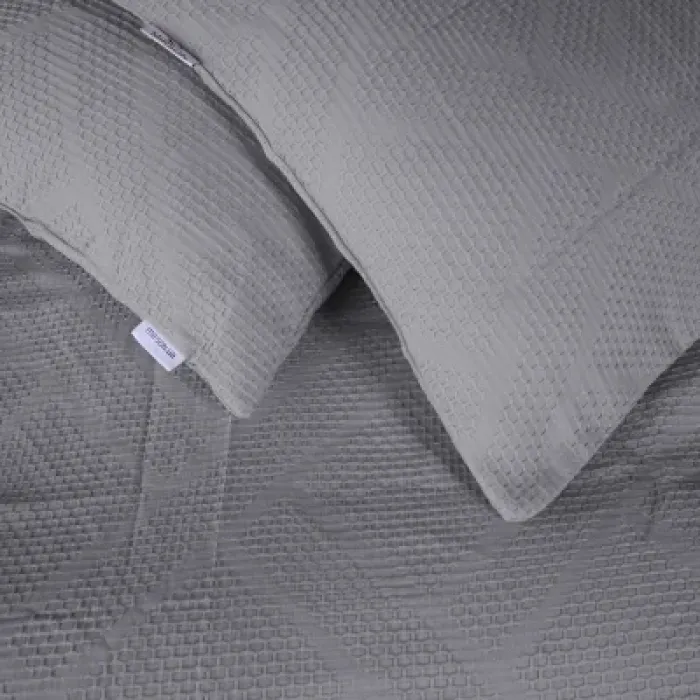 Постільна білизна MirSon №20-02 Waffle Gray 220x240 King Size (2200011032856)