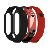 Ремешок для фитнес браслета Armorstandart комплект 3шт Xiaomi Mi Band 7/6/5 Bat siluet (ARM77057)