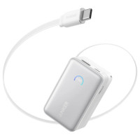 Батарея универсальная Anker 10000mAh Nano 45W, Built-In USB-C Cable, White (A1638H21)