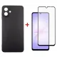 Чохол до мобільного телефона Dengos Carbon Kit for Samsung Galaxy A07 case + glass Black (DG-KM-162)