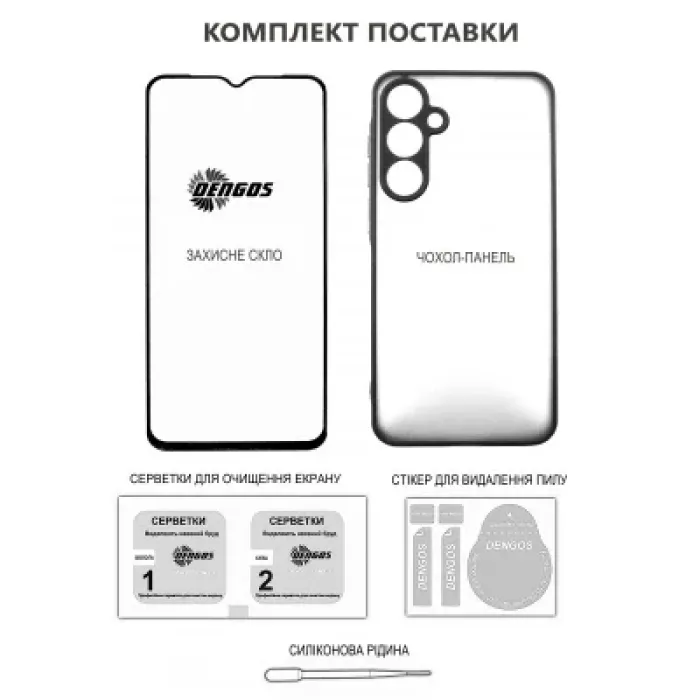 Чохол до мобільного телефона Dengos Soft Kit for Samsung Galaxy A07 case + glass Green (DG-KM-166)