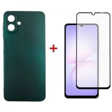 Чохол до мобільного телефона Dengos Soft Kit for Samsung Galaxy A07 case + glass Green (DG-KM-166)
