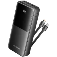 Батарея універсальна Vention 20000 mAh 22.5W with Built-in USB-C and Lightning Cables (FHPB0)