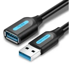 Дата кабель USB 3.0 AM/AF 3.0m black Vention (CBHBI)