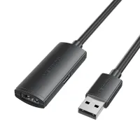Дата кабель USB 2.0 AM/AF 5.0m Active black Vention (CBKBJ)
