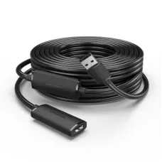 Дата кабель USB 2.0 AM/AF 15.0m Active black Vention (CBKBN)