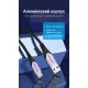 Дата кабель USB 2.0 AM to USB-C 1.5m 3A cotton braided aluminum purple Vention (CODVG)