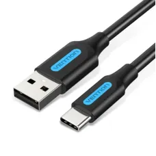 Дата кабель USB 2.0 AM to USB-C 1.0m 3A black Vention (COKBF)