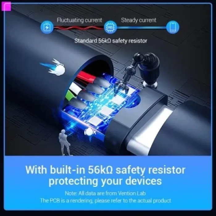 Дата кабель USB 2.0 AM to USB-C 1.5m 3A black Vention (COKBG)