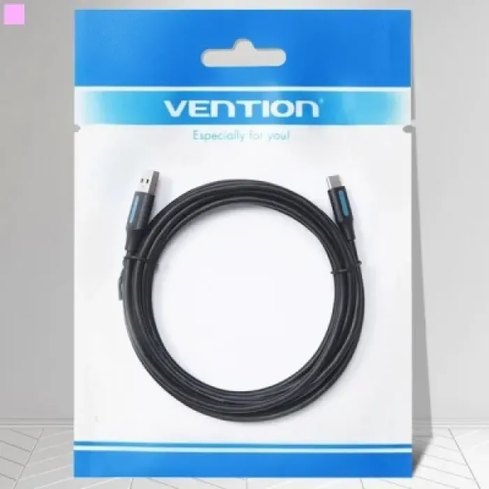 Дата кабель USB 2.0 AM to USB-C 1.5m 3A black Vention (COKBG)
