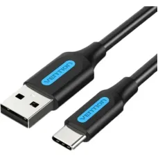 Дата кабель USB 2.0 AM to USB-C 1.5m 3A black Vention (COKBG)