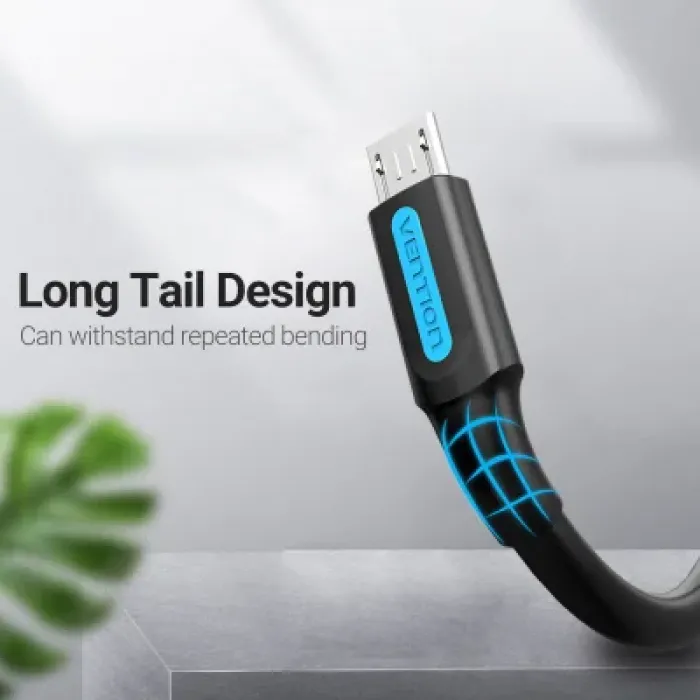 Дата кабель USB 2.0 AM to Micro 5P 1.0m 3A black Vention (COLBF)