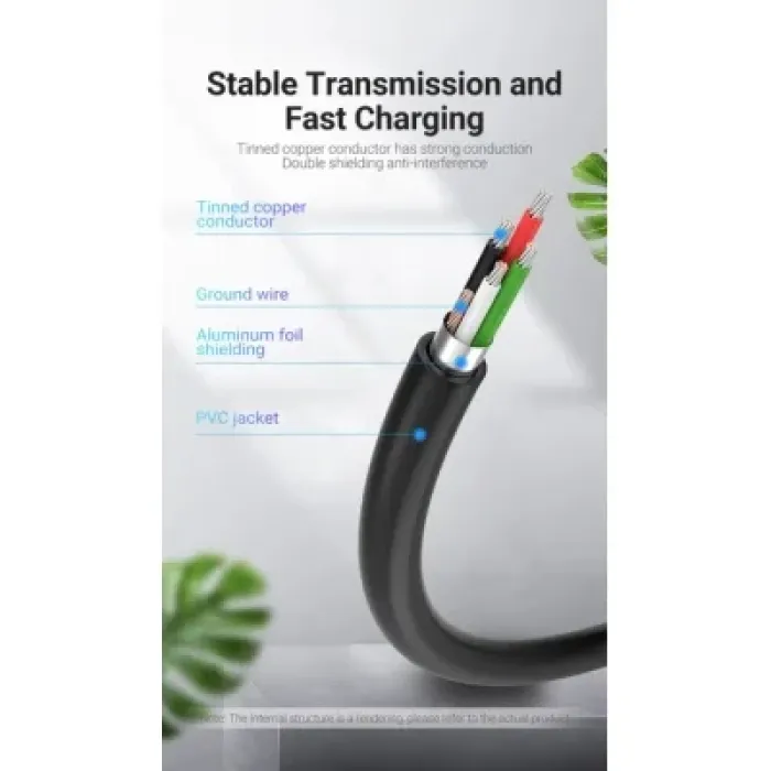 Дата кабель USB 2.0 AM to Mini 5P 2.0m black Vention (COMBH)