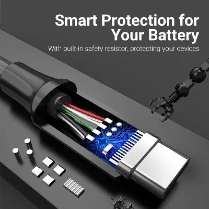 Дата кабель USB 3.0 AM to USB-C 1.5m black Vention (COZBG)