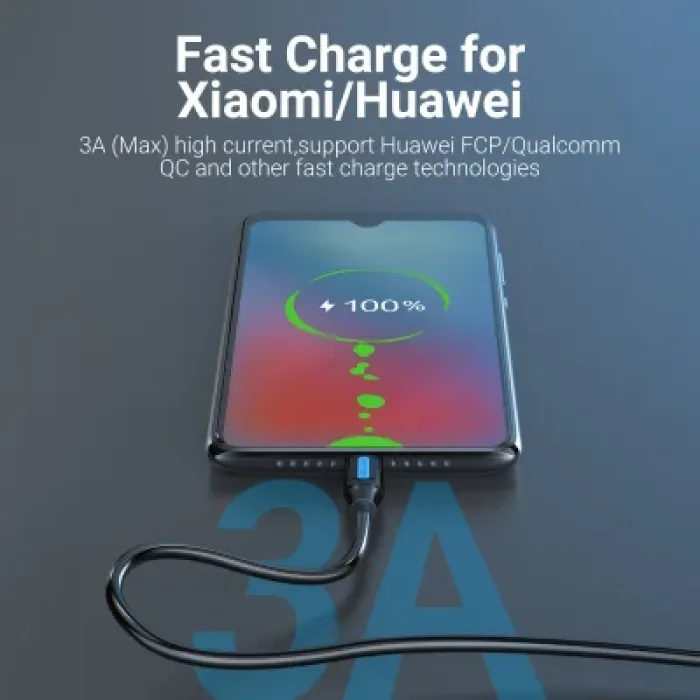 Дата кабель USB 3.0 AM to USB-C 1.5m black Vention (COZBG)