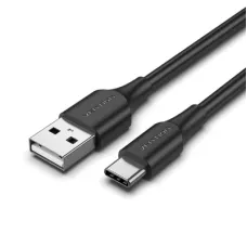 Дата кабель USB 2.0 AM to USB-C 1.0m 3A black Vention (CTHBF)