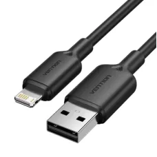 Дата кабель USB 2.0 AM to Lightning 1.0m 2.4A black Vention (LAMBF)