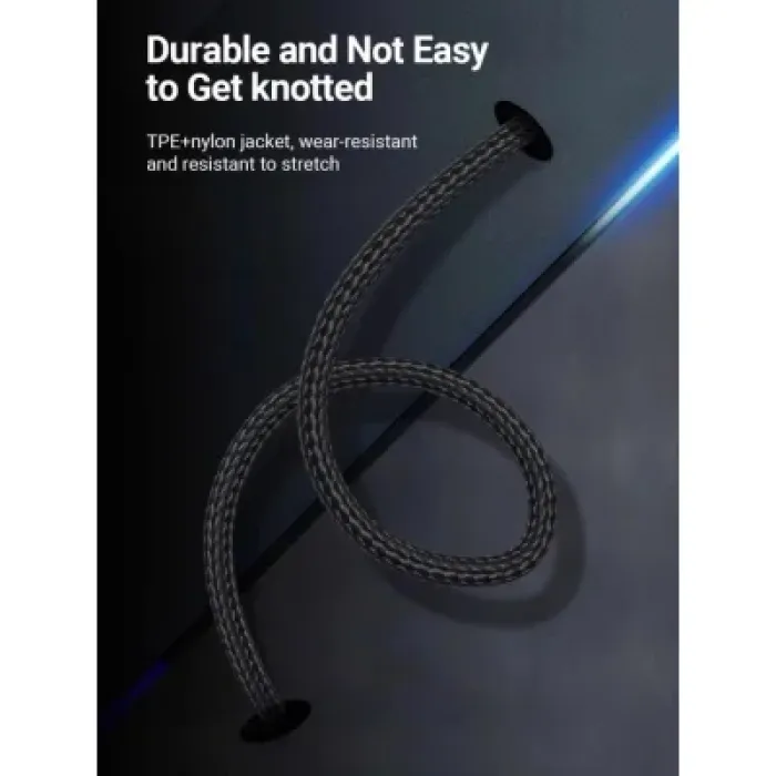 Дата кабель USB-C to USB-C 1.0m 5A aluminum gray Vention (TAEHF)
