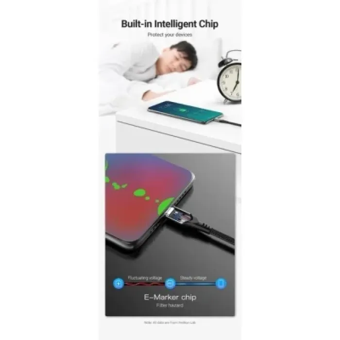 Дата кабель USB-C to USB-C 1.0m 5A aluminum gray Vention (TAEHF)