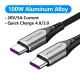 Дата кабель USB-C to USB-C 1.0m 5A aluminum gray Vention (TAEHF)