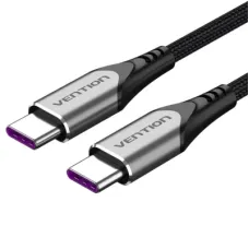 Дата кабель USB-C to USB-C 2.0m 5A aluminum gray Vention (TAEHH)