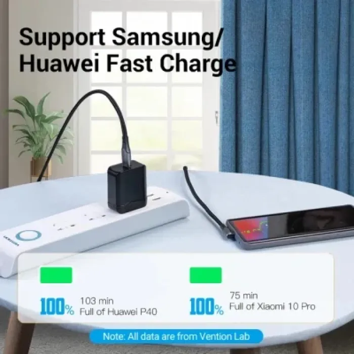 Дата кабель USB 2.0 USB-C to USB-C 1.0m 5A 90° corner aluminum gray Vention (TAKHF)