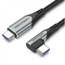Дата кабель USB 2.0 USB-C to USB-C 1.0m 5A 90° corner aluminum gray Vention (TAKHF)