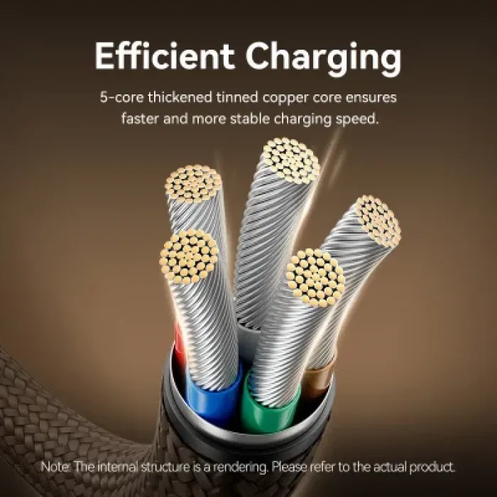Дата кабель USB-C to USB-C 1.0m 3A aluminum gold Vention (TRDJF)