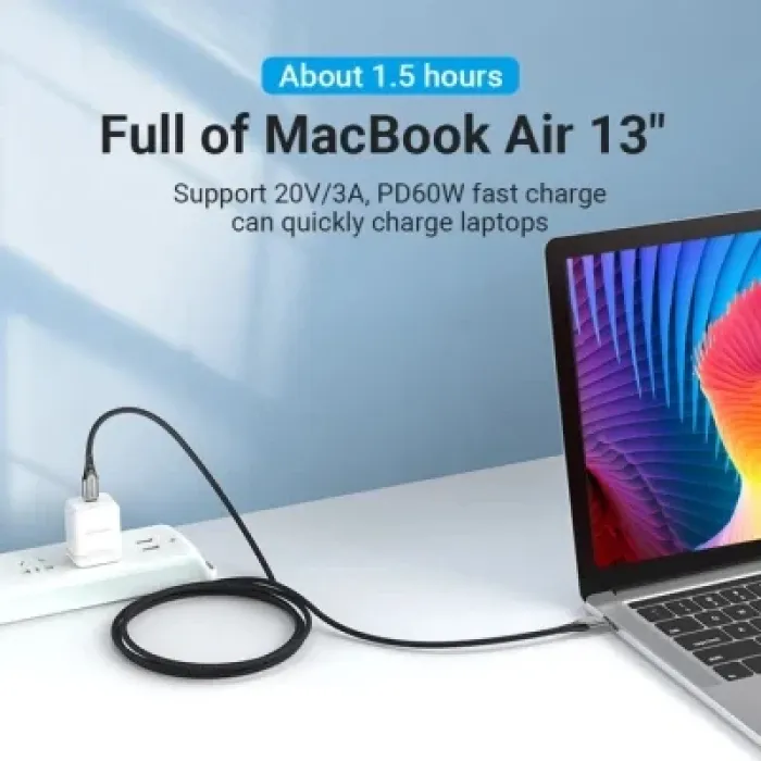 Дата кабель USB-C to USB-C 2.0m aluminum gray Vention (TADHH)