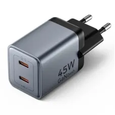 Зарядний пристрій Vention 2xUSB-C PD45W GaN gray (FCDH0-EU)