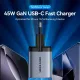 Зарядний пристрій Vention 2xUSB-C PD45W GaN transparent gray (FCFH0-EU)