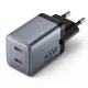 Зарядний пристрій Vention 2xUSB-C PD45W GaN transparent gray (FCFH0-EU)